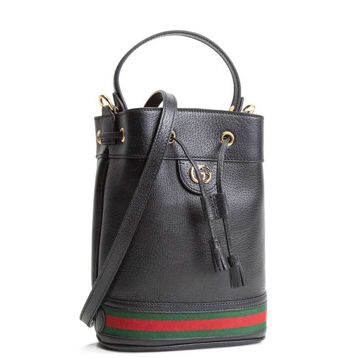 GUCCI Small Ophidia Web Bucket Bag - Black