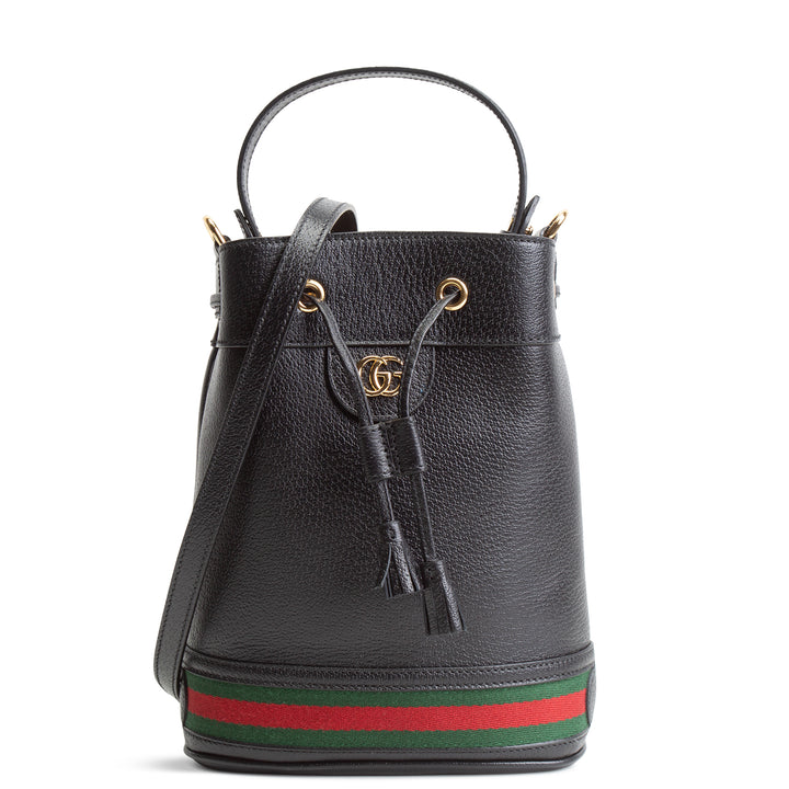 GUCCI Small Ophidia Web Bucket Bag - Black