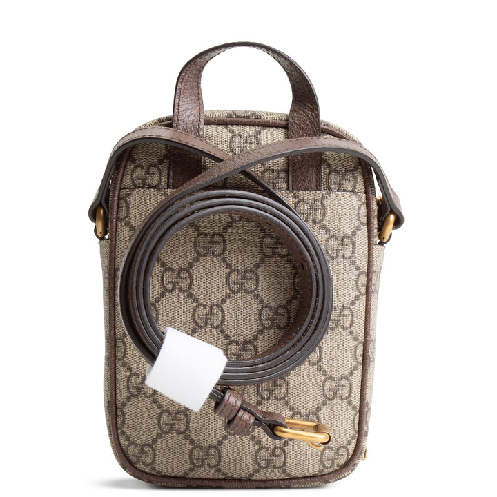 GUCCI Ophidia Double Zip Mini Messenger - Beige & Ebony