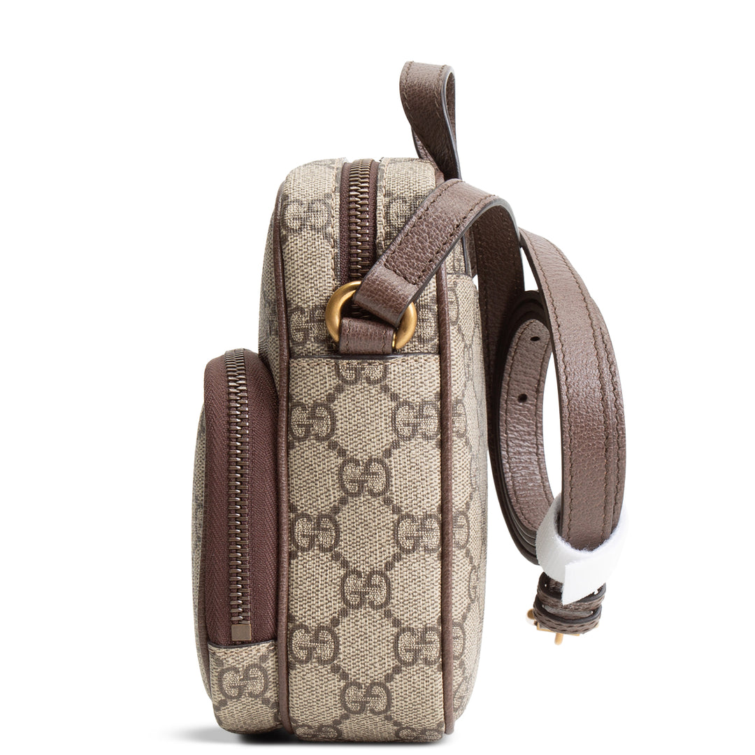 GUCCI Ophidia Double Zip Mini Messenger - Beige & Ebony