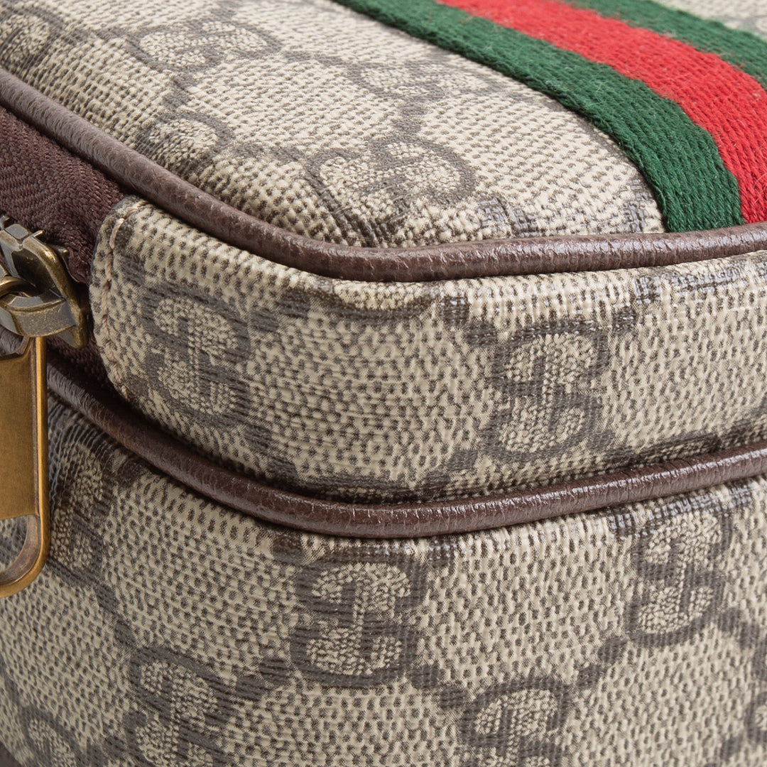 GUCCI Ophidia Double Zip Mini Messenger - Beige & Ebony