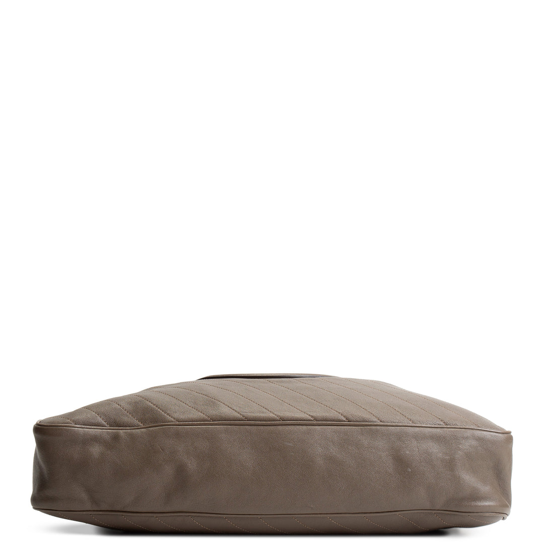 GUCCI Leather GG Blondie Tote - Olive