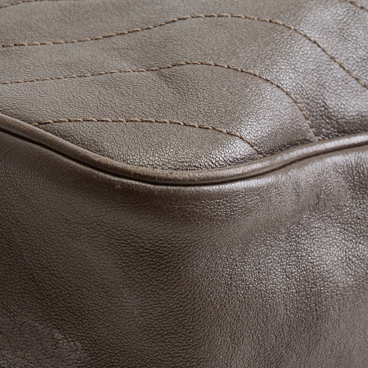 GUCCI Leather GG Blondie Tote - Olive