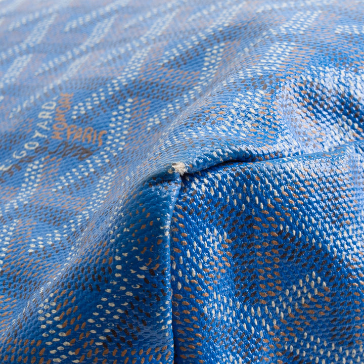 GOYARD Goyardine Saint Louis GM Tote w/ Pouch - Blue OUTLET FINAL SALE