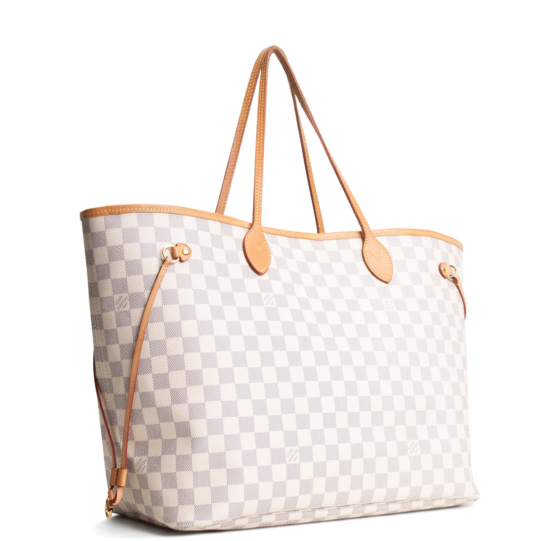 LOUIS VUITTON Damier Azur Neverfull GM w/ Pouch