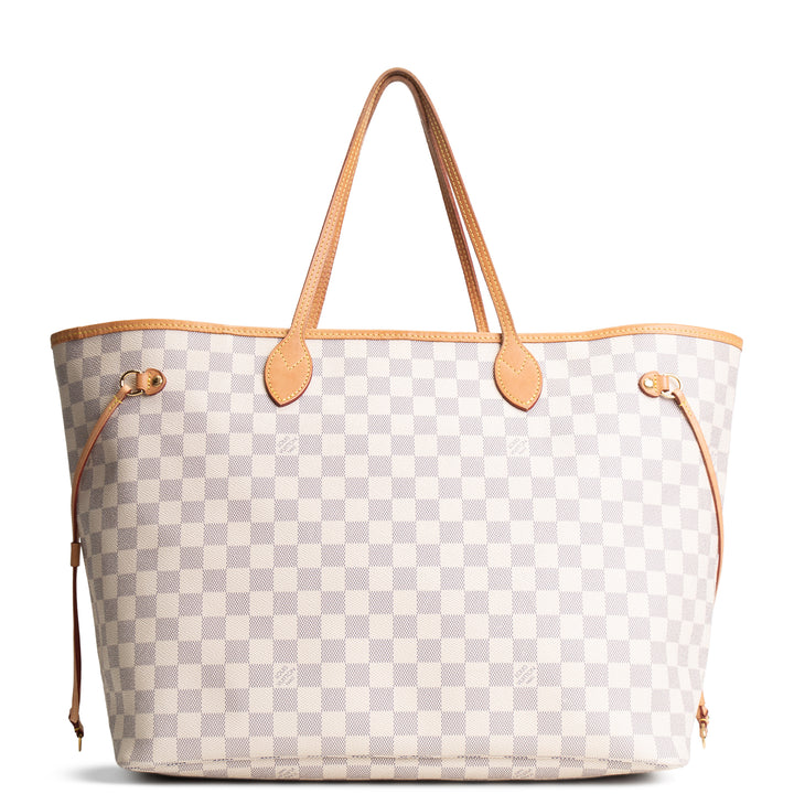 LOUIS VUITTON Damier Azur Neverfull GM w/ Pouch