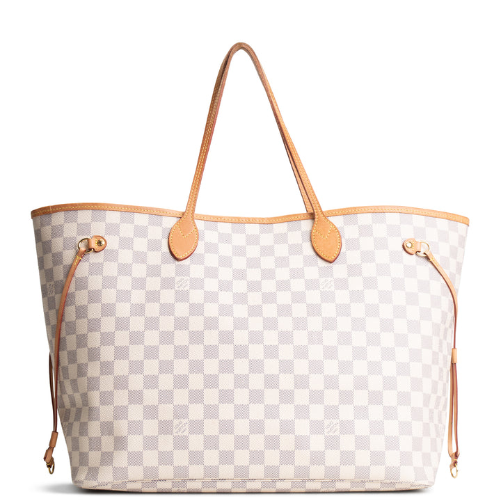 LOUIS VUITTON Damier Azur Neverfull GM w/ Pouch