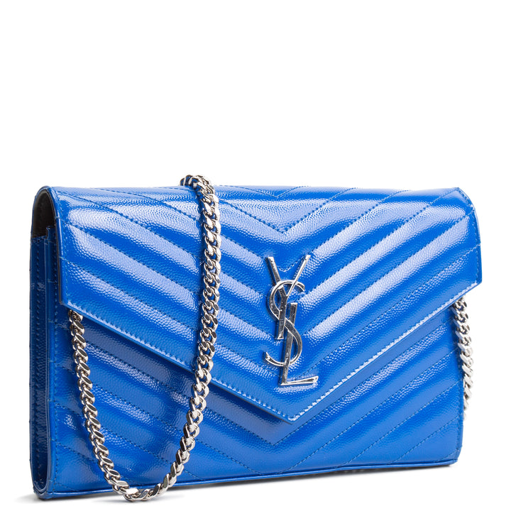 SAINT LAURENT Cassandre Envelope Flap Bag - Blue