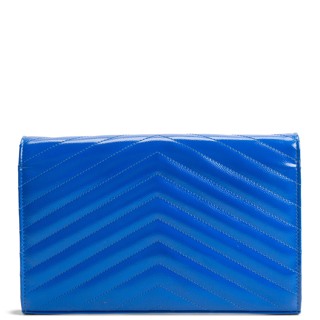SAINT LAURENT Cassandre Envelope Flap Bag - Blue