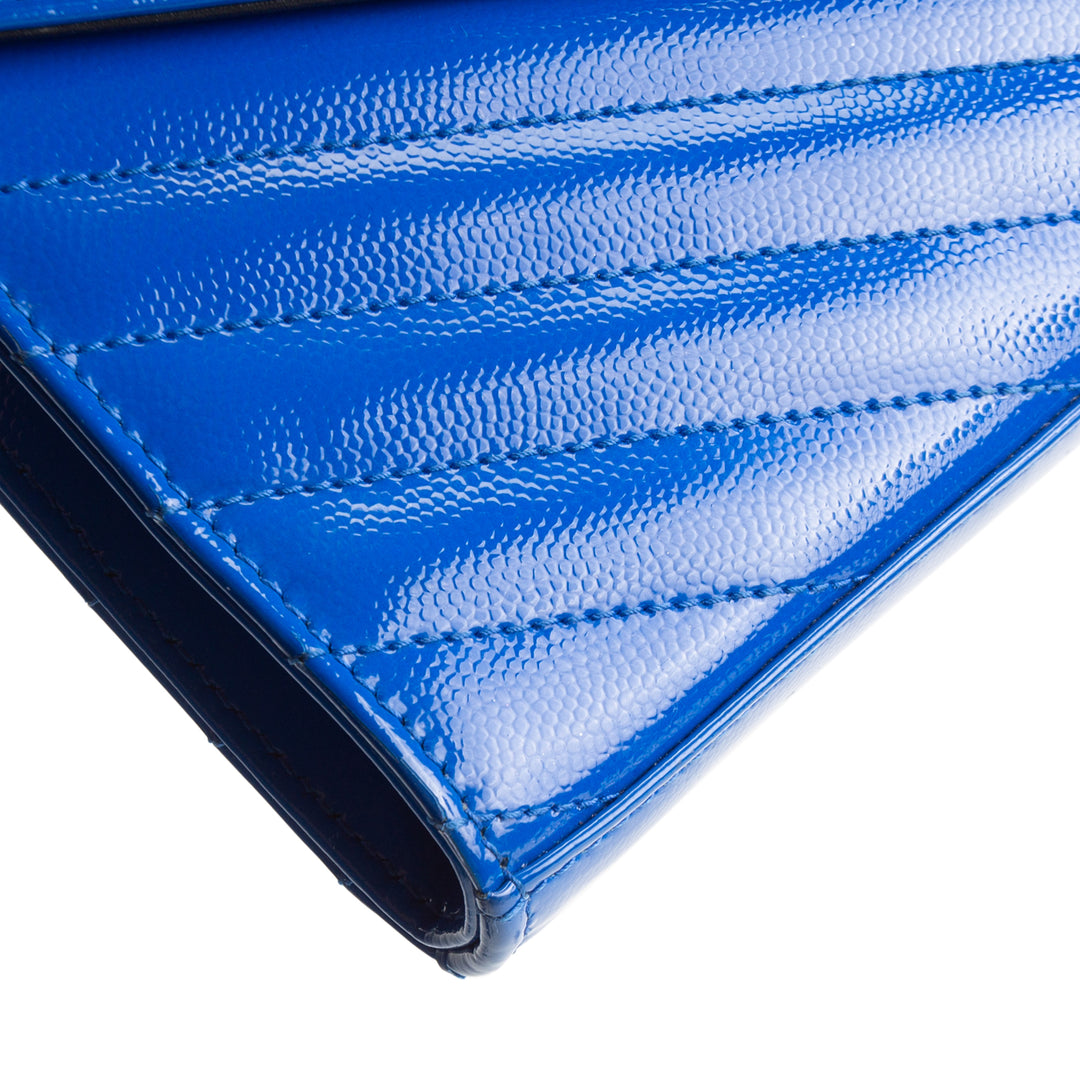 SAINT LAURENT Cassandre Envelope Flap Bag - Blue