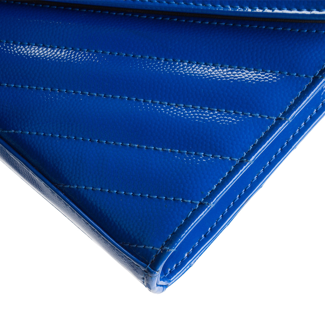 SAINT LAURENT Cassandre Envelope Flap Bag - Blue