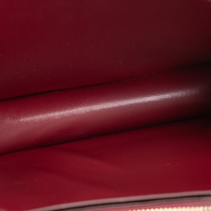 CELINE Leather Medium Classic Box Bag - Burgundy