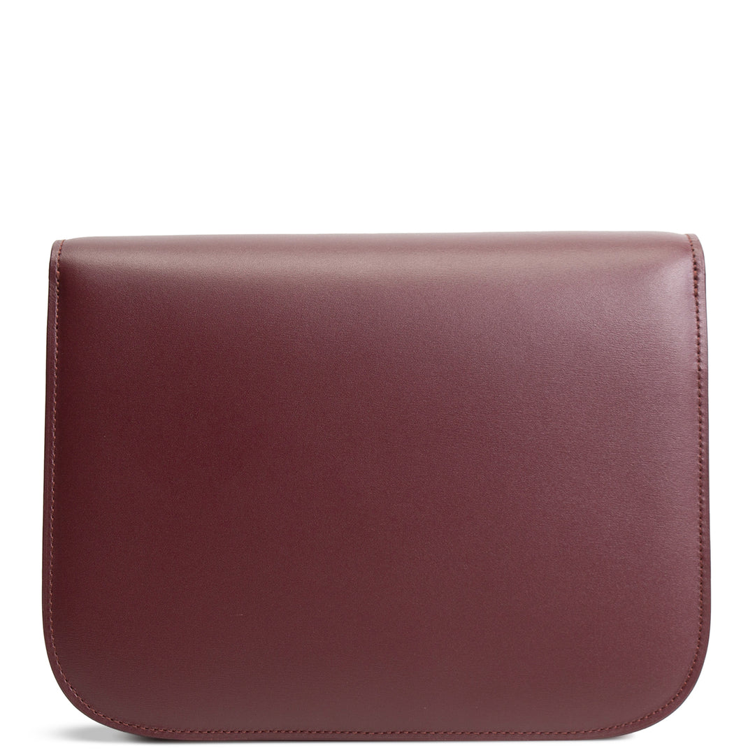 CELINE Leather Medium Classic Box Bag - Burgundy