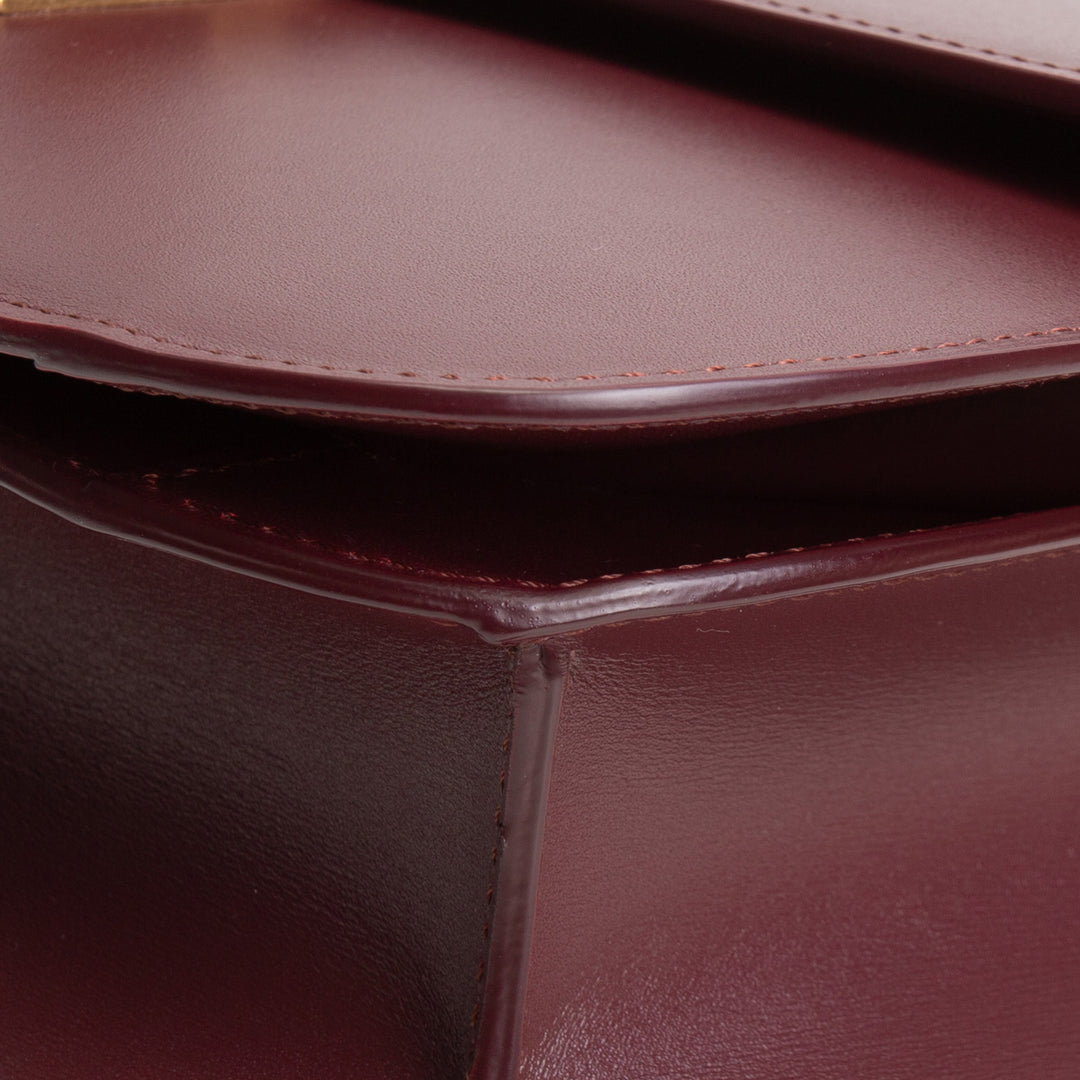 CELINE Leather Medium Classic Box Bag - Burgundy