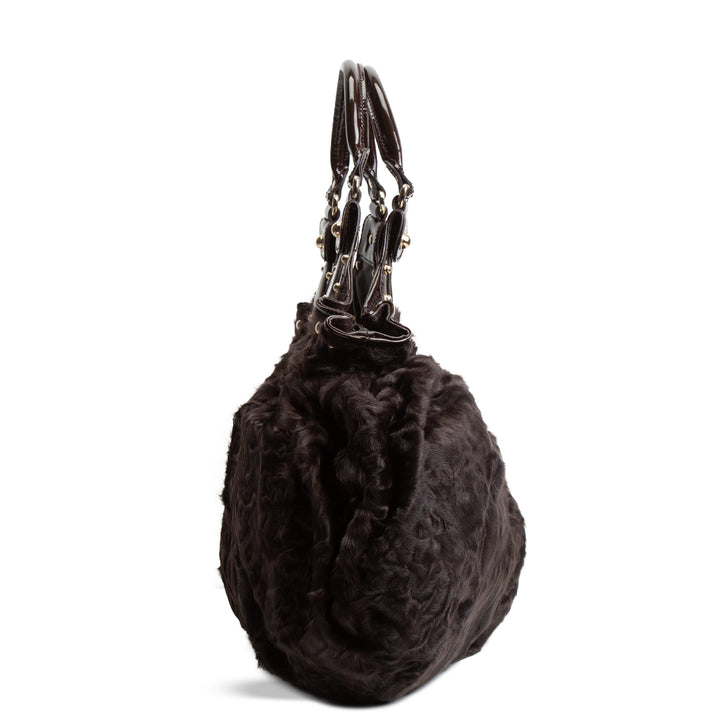 GUCCI Pelham Hobo - Fur w/ Patent Leather