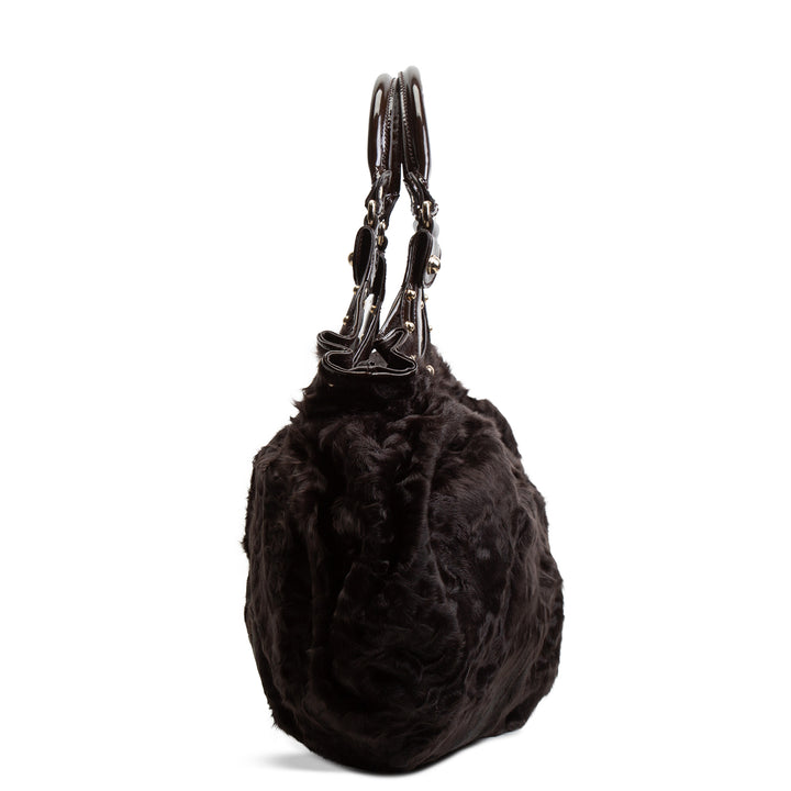 GUCCI Pelham Hobo - Fur w/ Patent Leather