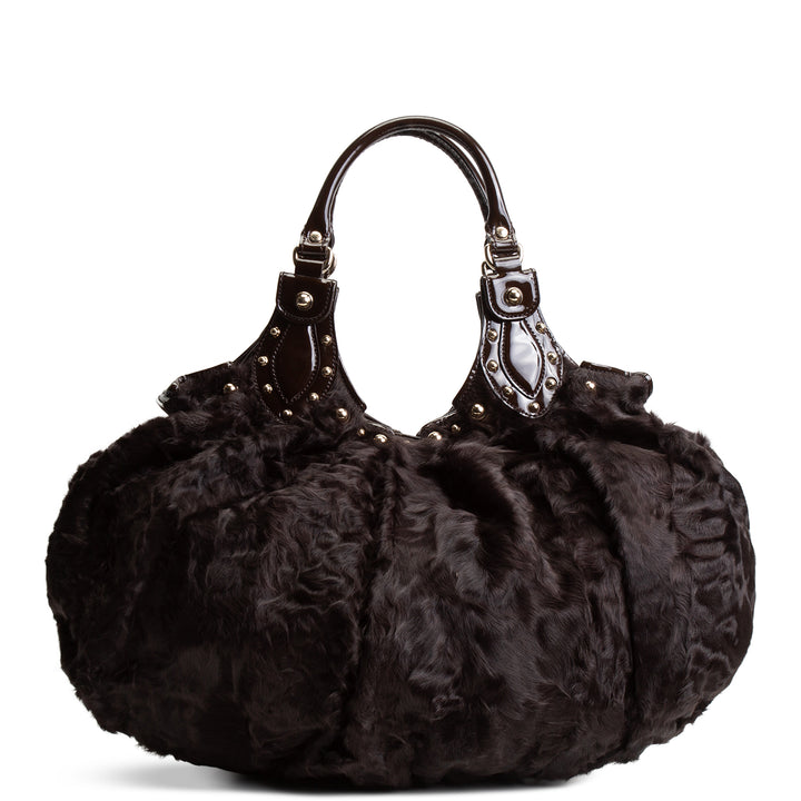 GUCCI Pelham Hobo - Fur w/ Patent Leather