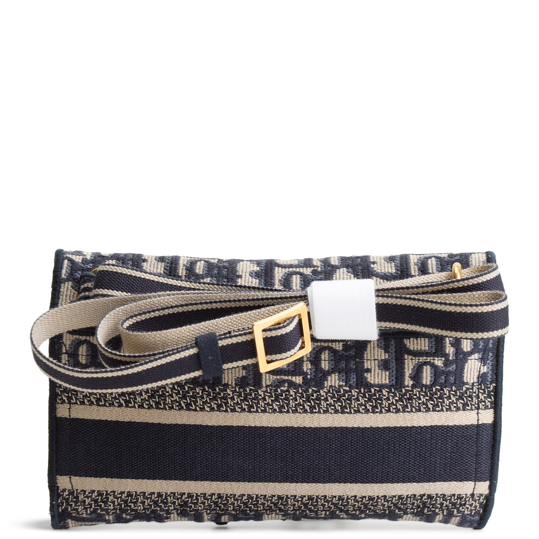 CHRISTIAN DIOR Oblique Slim Saddle Belt Bag - Navy