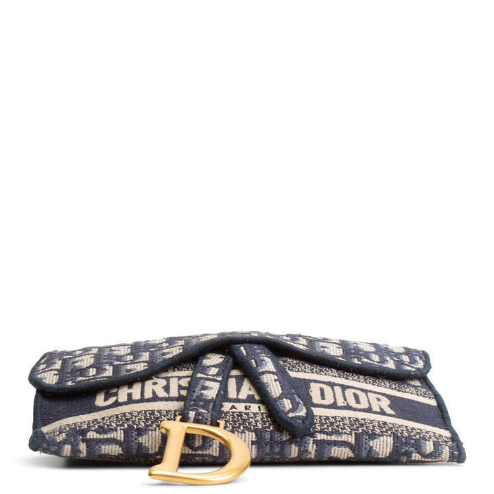 CHRISTIAN DIOR Oblique Slim Saddle Belt Bag - Navy