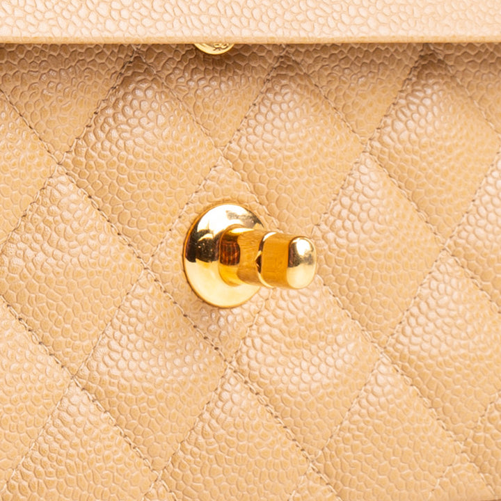 CHANEL Vintage Medium Double Flap Shoulder Bag - Nude