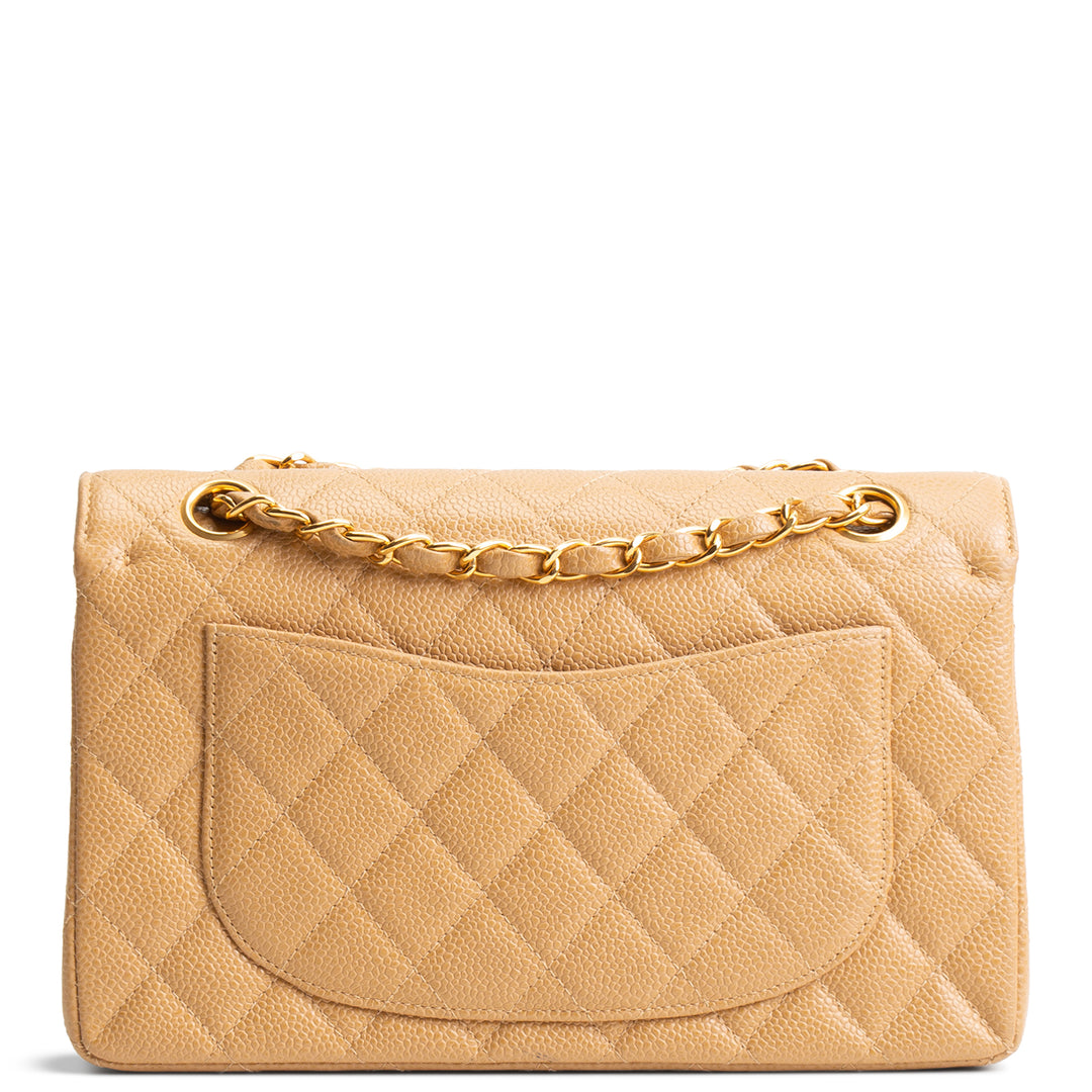 CHANEL Vintage Medium Double Flap Shoulder Bag - Nude