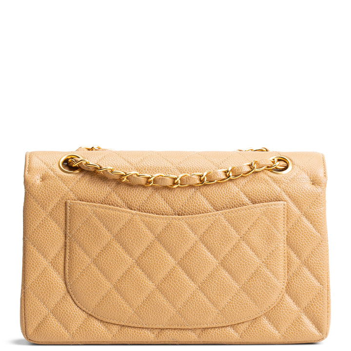 CHANEL Vintage Medium Double Flap Shoulder Bag - Nude