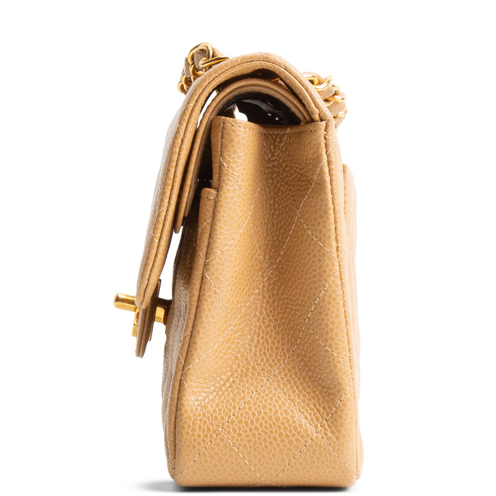 CHANEL Vintage Medium Double Flap Shoulder Bag - Nude