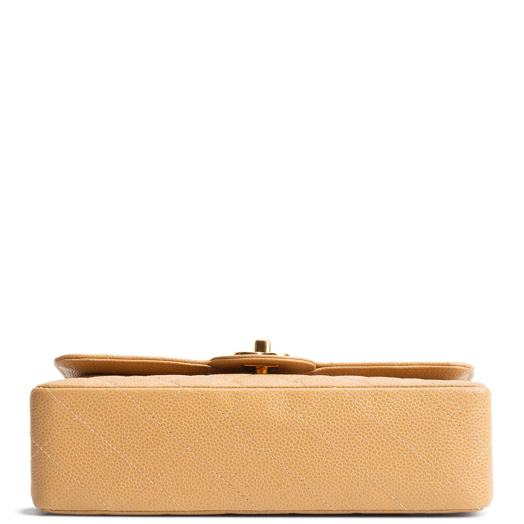 CHANEL Vintage Medium Double Flap Shoulder Bag - Nude