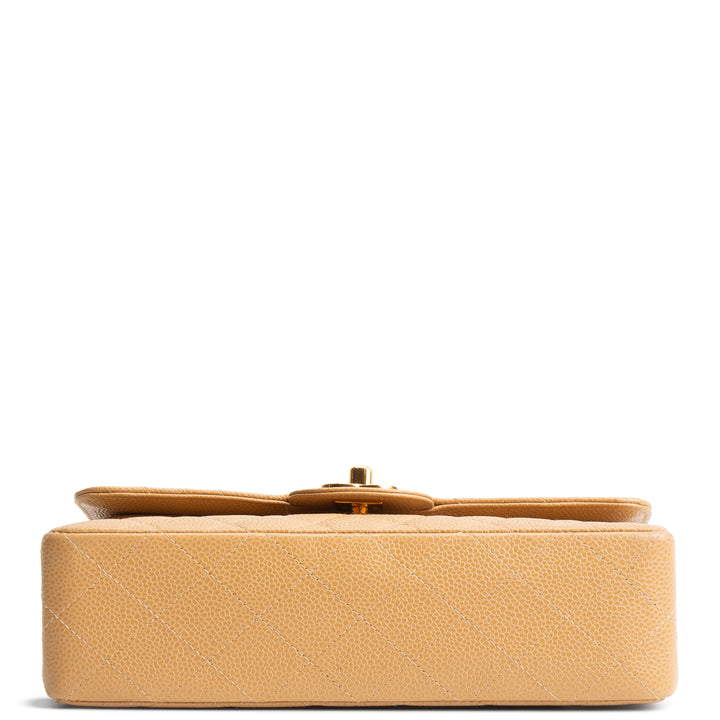 CHANEL Vintage Medium Double Flap Shoulder Bag - Nude