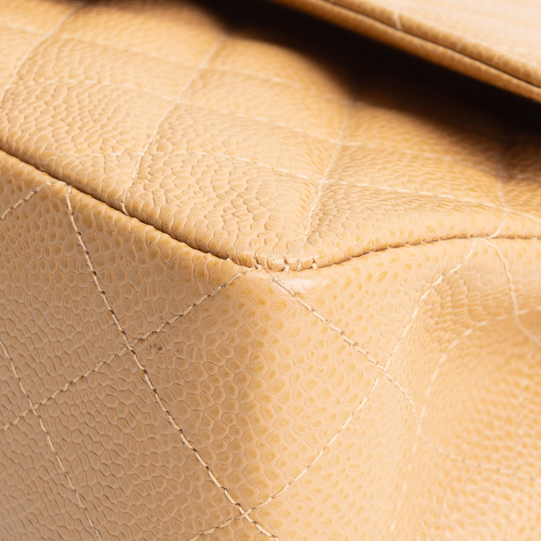 CHANEL Vintage Medium Double Flap Shoulder Bag - Nude