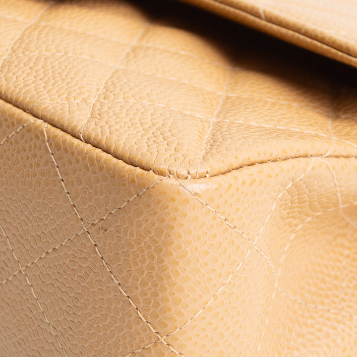 CHANEL Vintage Medium Double Flap Shoulder Bag - Nude