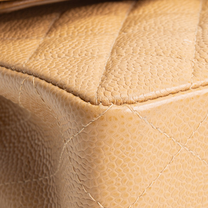 CHANEL Vintage Medium Double Flap Shoulder Bag - Nude