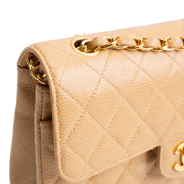 CHANEL Vintage Medium Double Flap Shoulder Bag - Nude