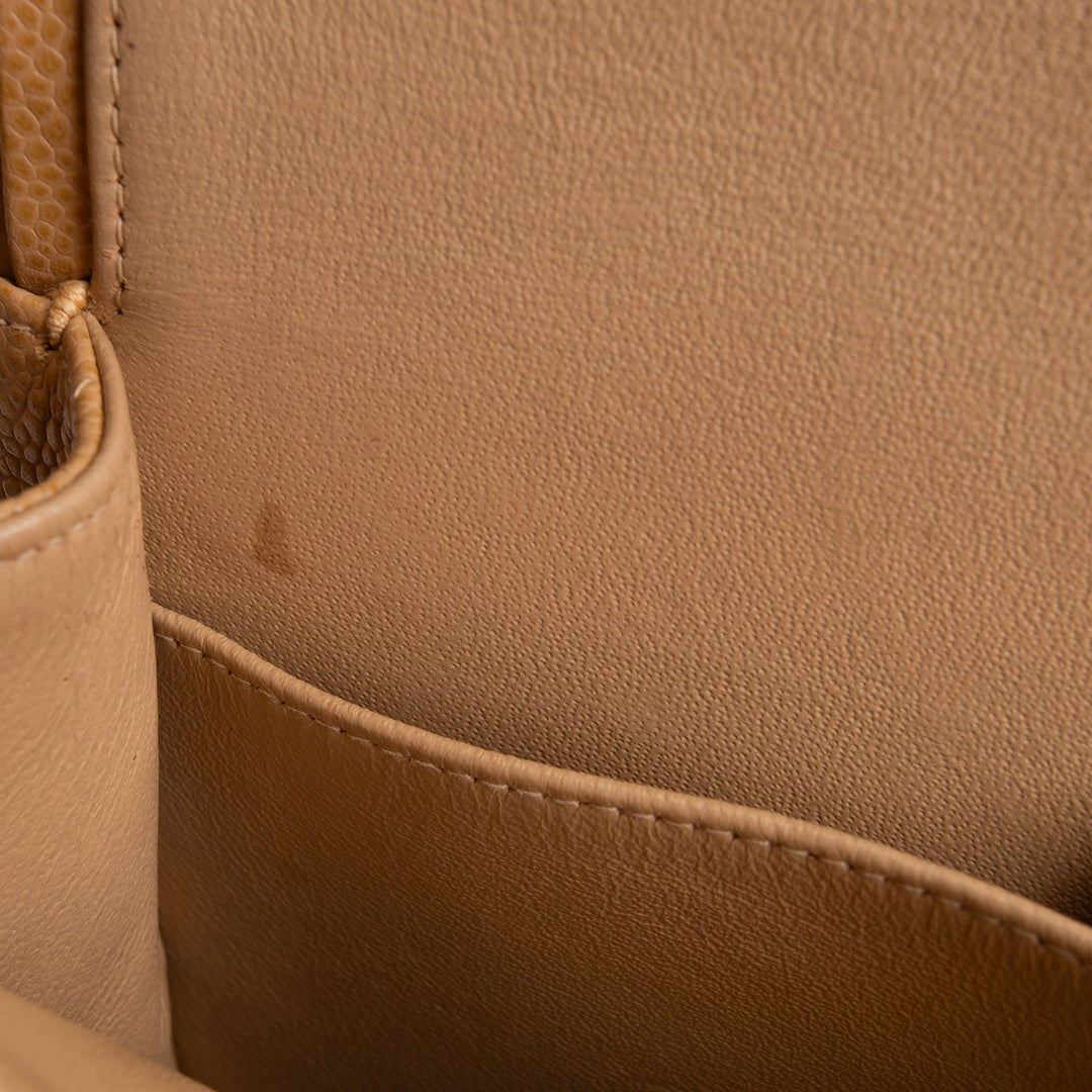 CHANEL Vintage Medium Double Flap Shoulder Bag - Nude