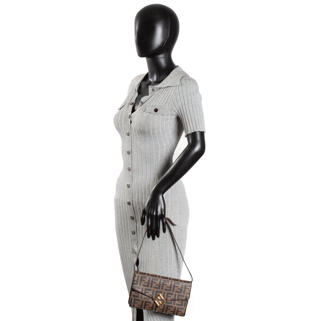 FENDI FF Diamonds Wallet Embossed Leather