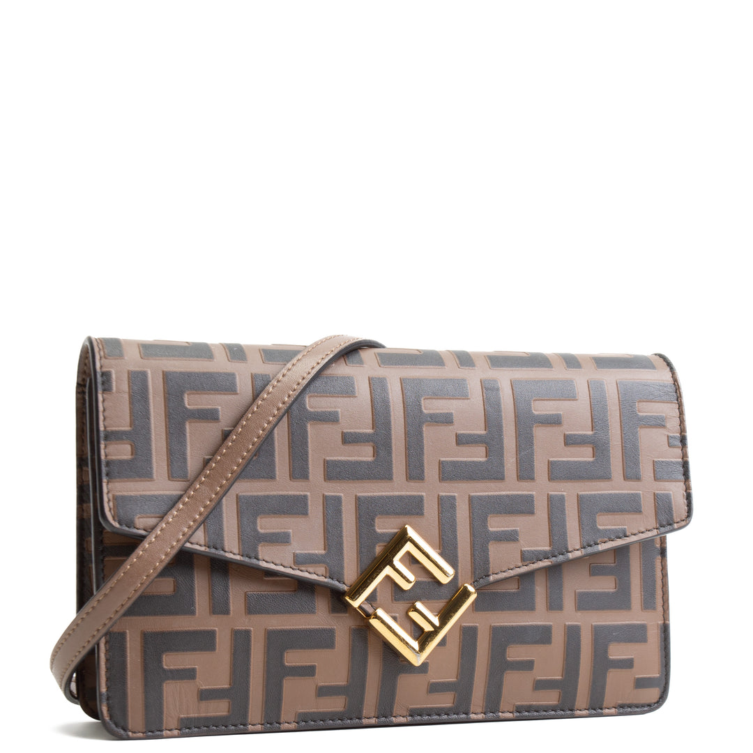 FENDI FF Diamonds Wallet Embossed Leather