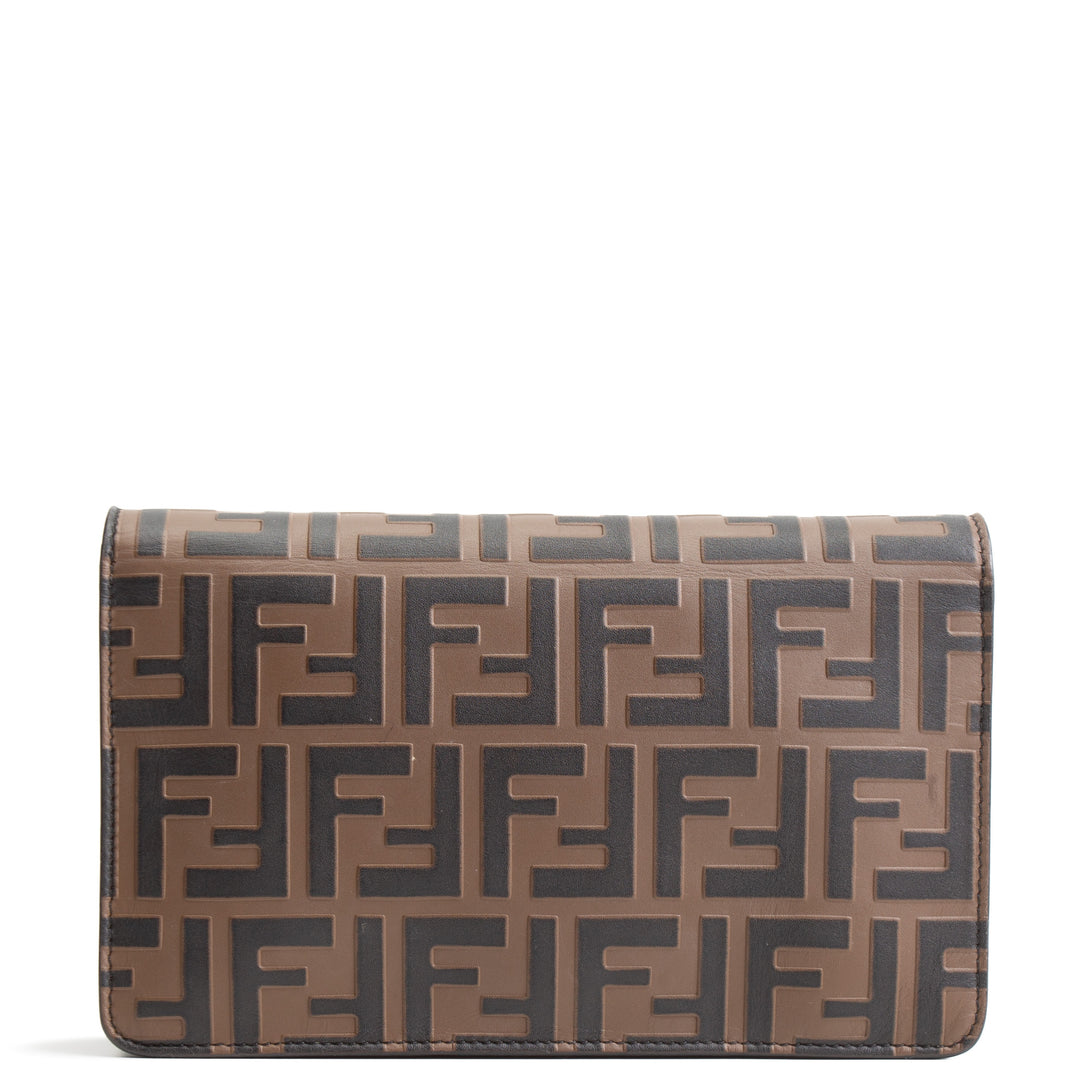 FENDI FF Diamonds Wallet Embossed Leather
