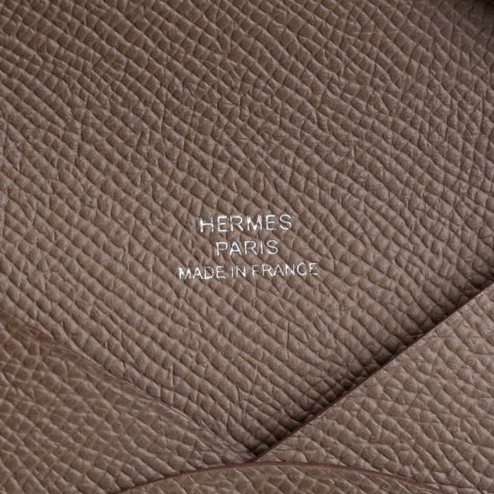 HERMES Calvi Card Holder - Beige Marfa
