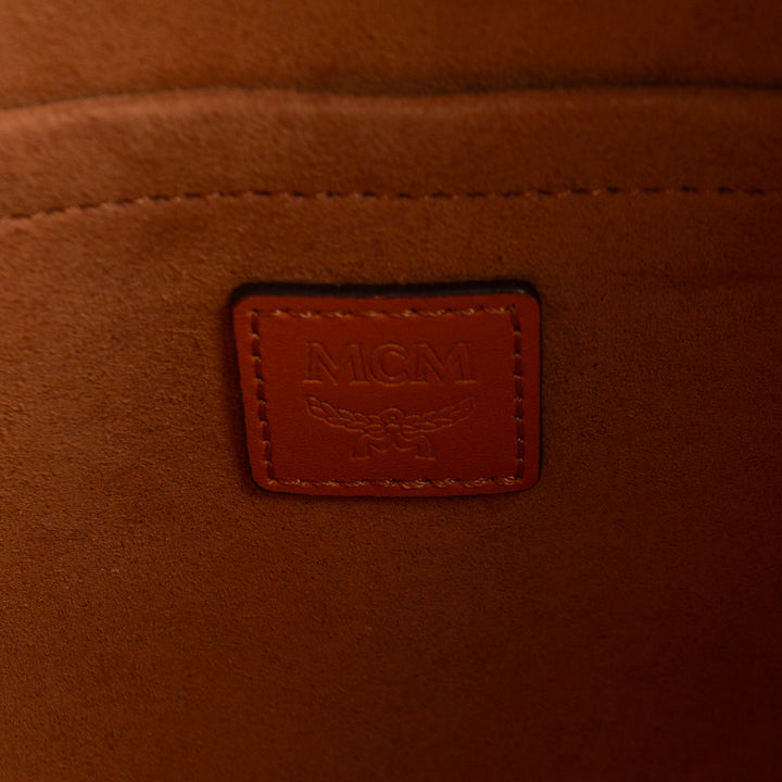MCM Visetos Bucket Bag w/Pouch - Cognac