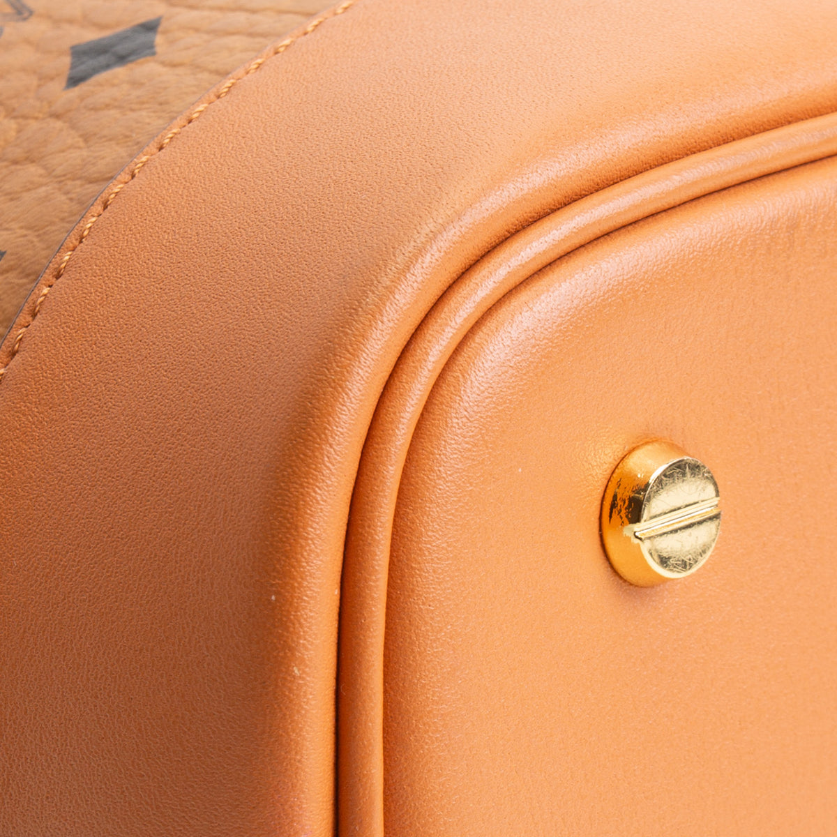 MCM Visetos Bucket Bag w/Pouch - Cognac
