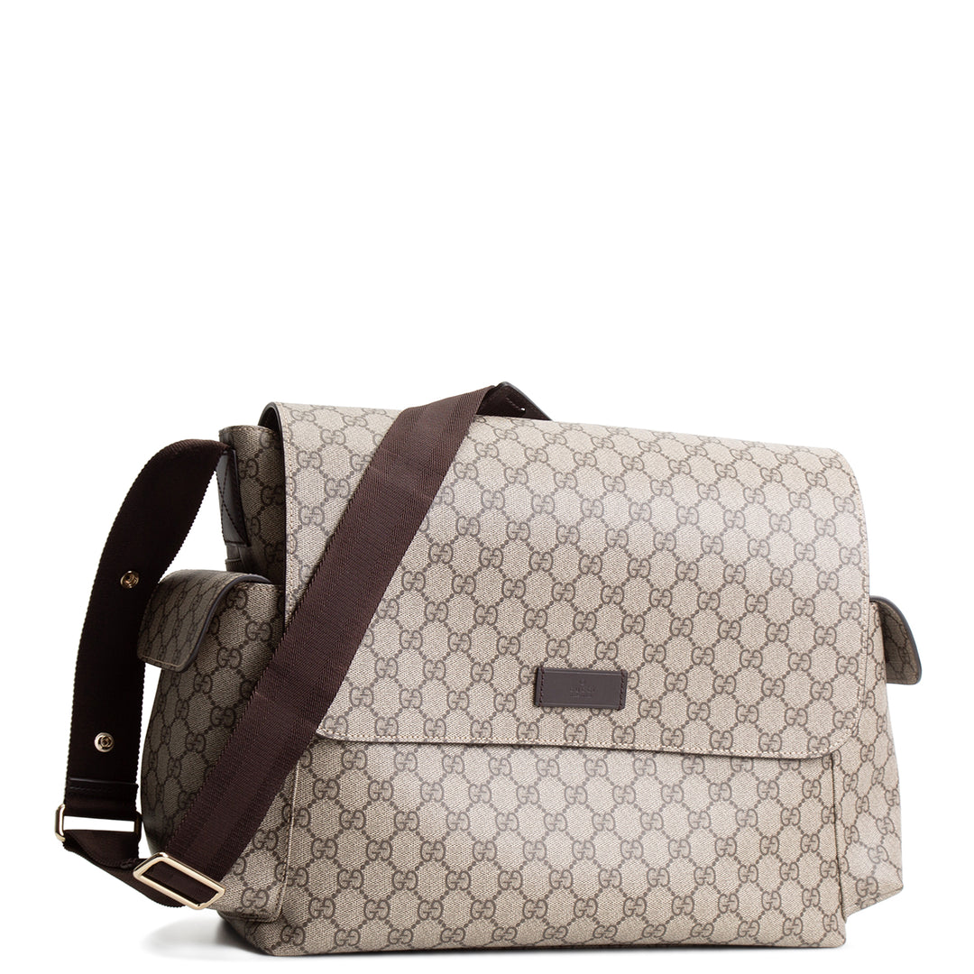 GUCCI GG Supreme Diaper Bag - Beige & Ebony