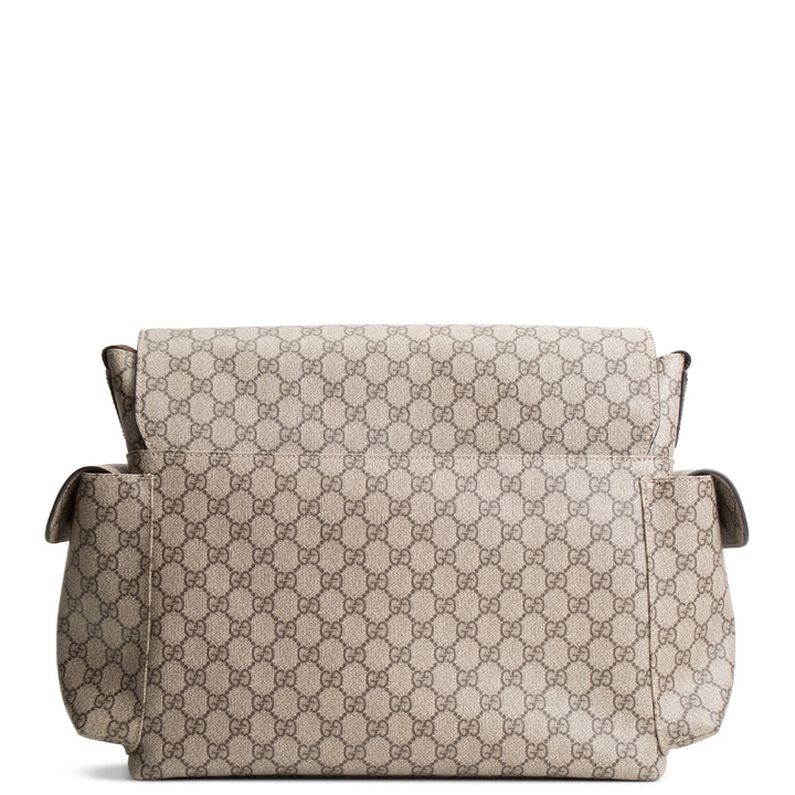 GUCCI GG Supreme Diaper Bag - Beige & Ebony