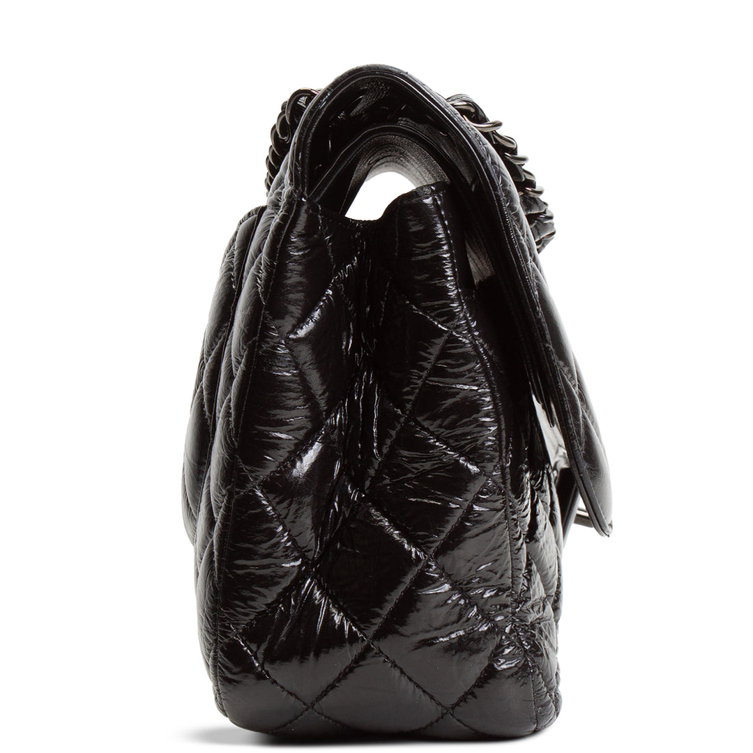 CHANEL Classic Crinkle Double Jumbo Flap - Black
