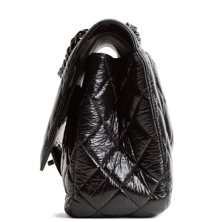 CHANEL Classic Crinkle Double Jumbo Flap - Black
