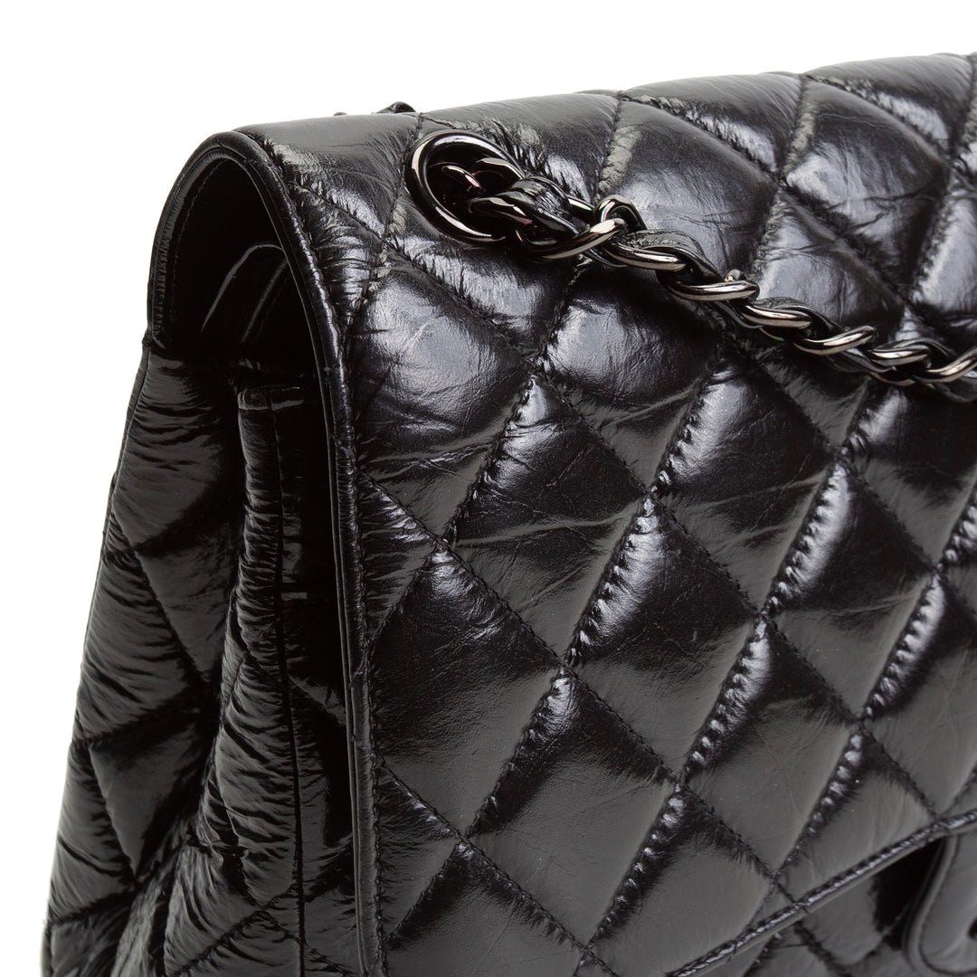 CHANEL Classic Crinkle Double Jumbo Flap - Black