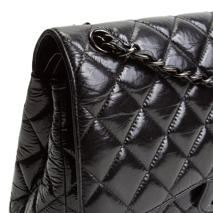 CHANEL Classic Crinkle Double Jumbo Flap - Black