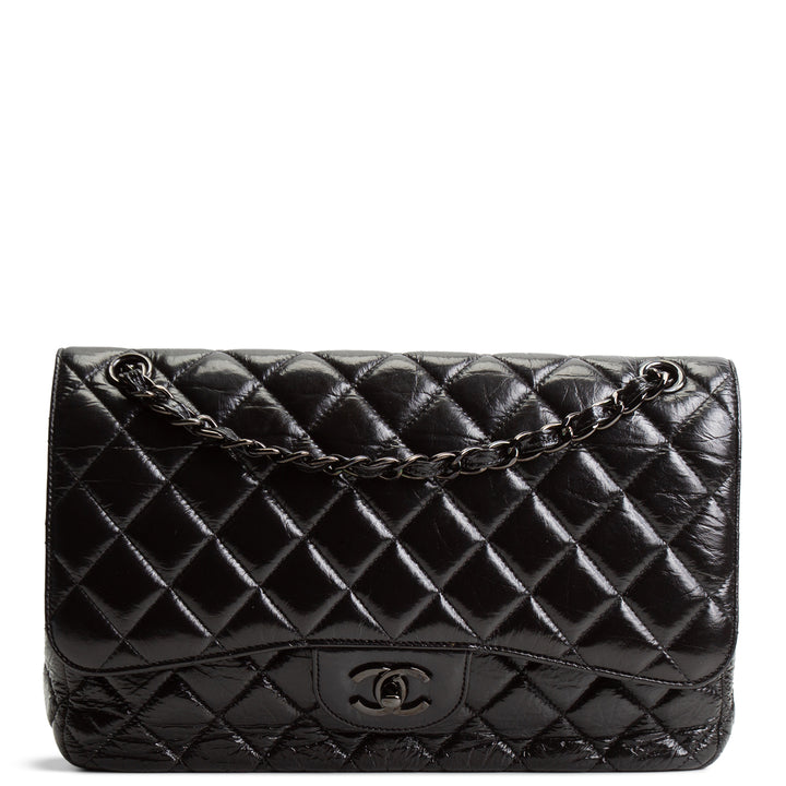 CHANEL Classic Crinkle Double Jumbo Flap - Black