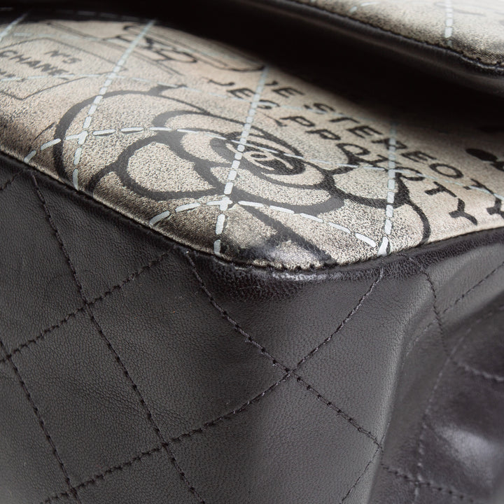 CHANEL Medium Graffiti Newspaper Double Flap