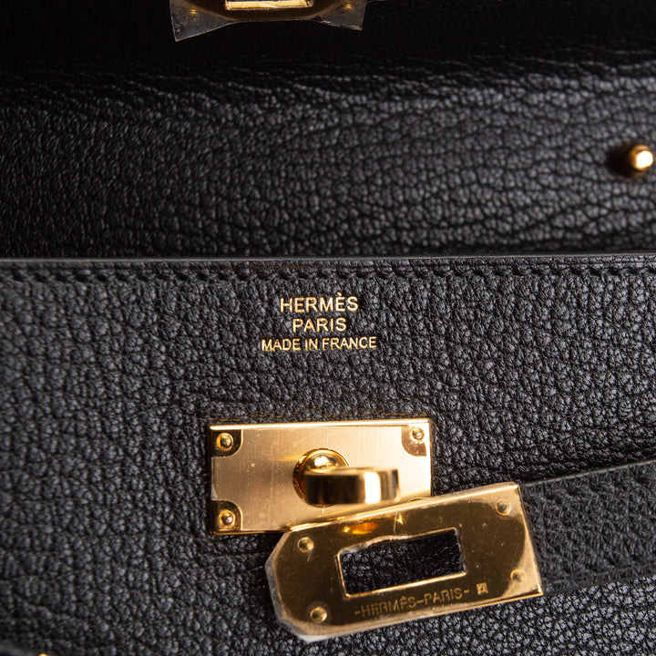 HERMES Chevre Mysore Kelly To Go - Noir/Black