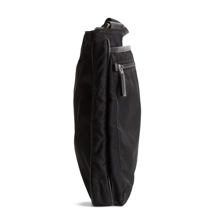 PRADA Tessuto Nylon Messenger Bag - Black OULET FINAL SALE